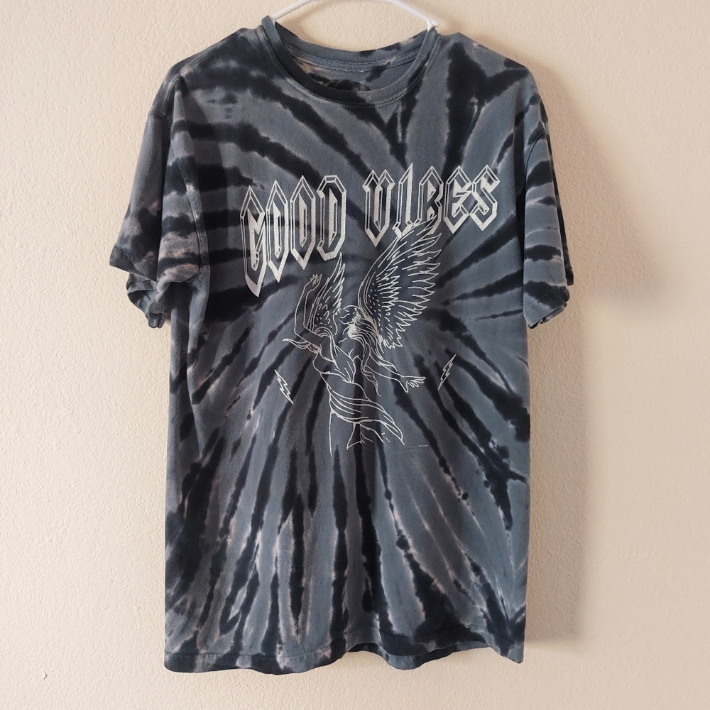 Good Vibes Dark Tie Dye T Shirt - Size S